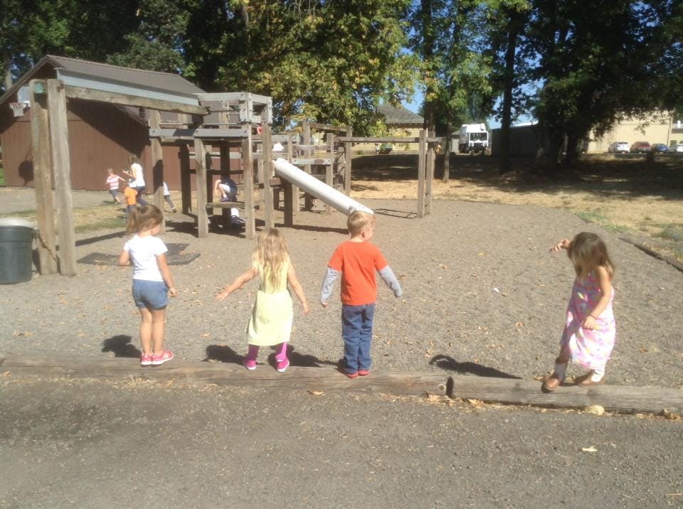Children playing on a playground