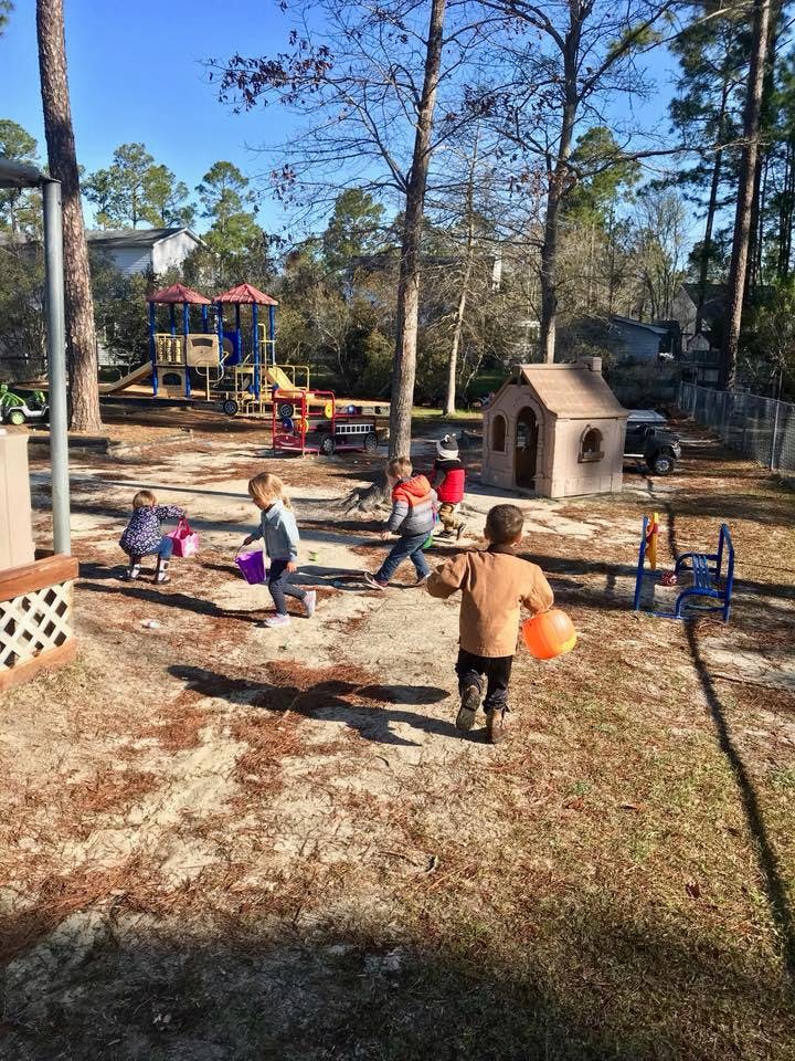 Children playing outdoors on a playground