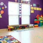 Playroom with colorful toys and decorations