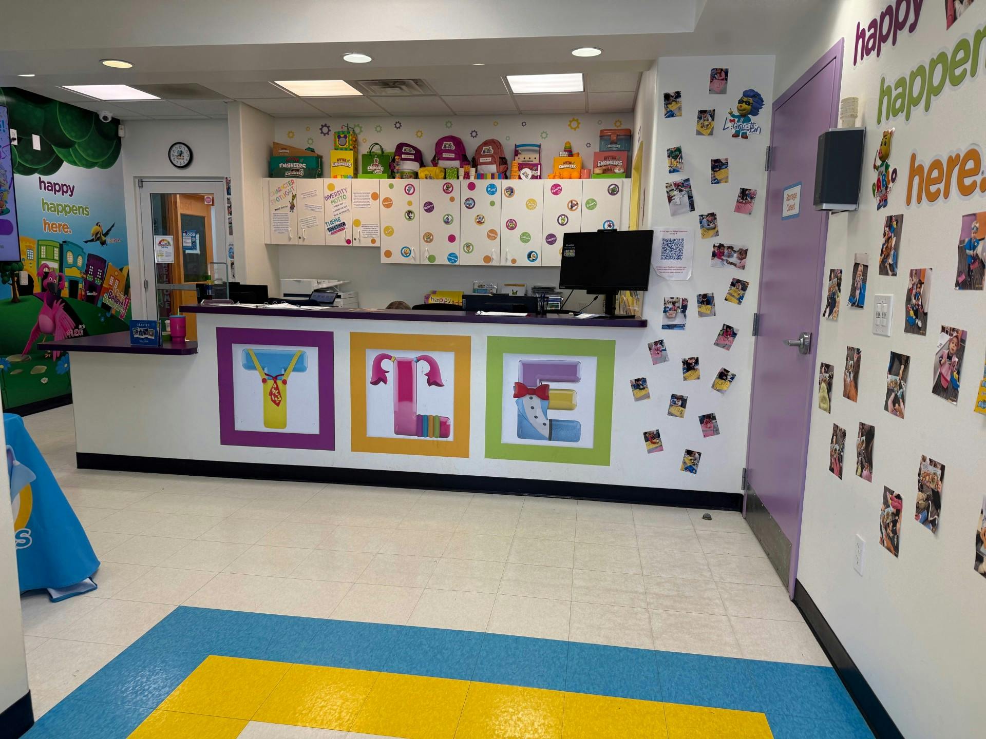 An empty colorful playroom reception area