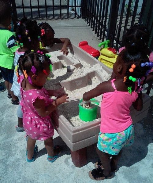 Children playing in a sandbox