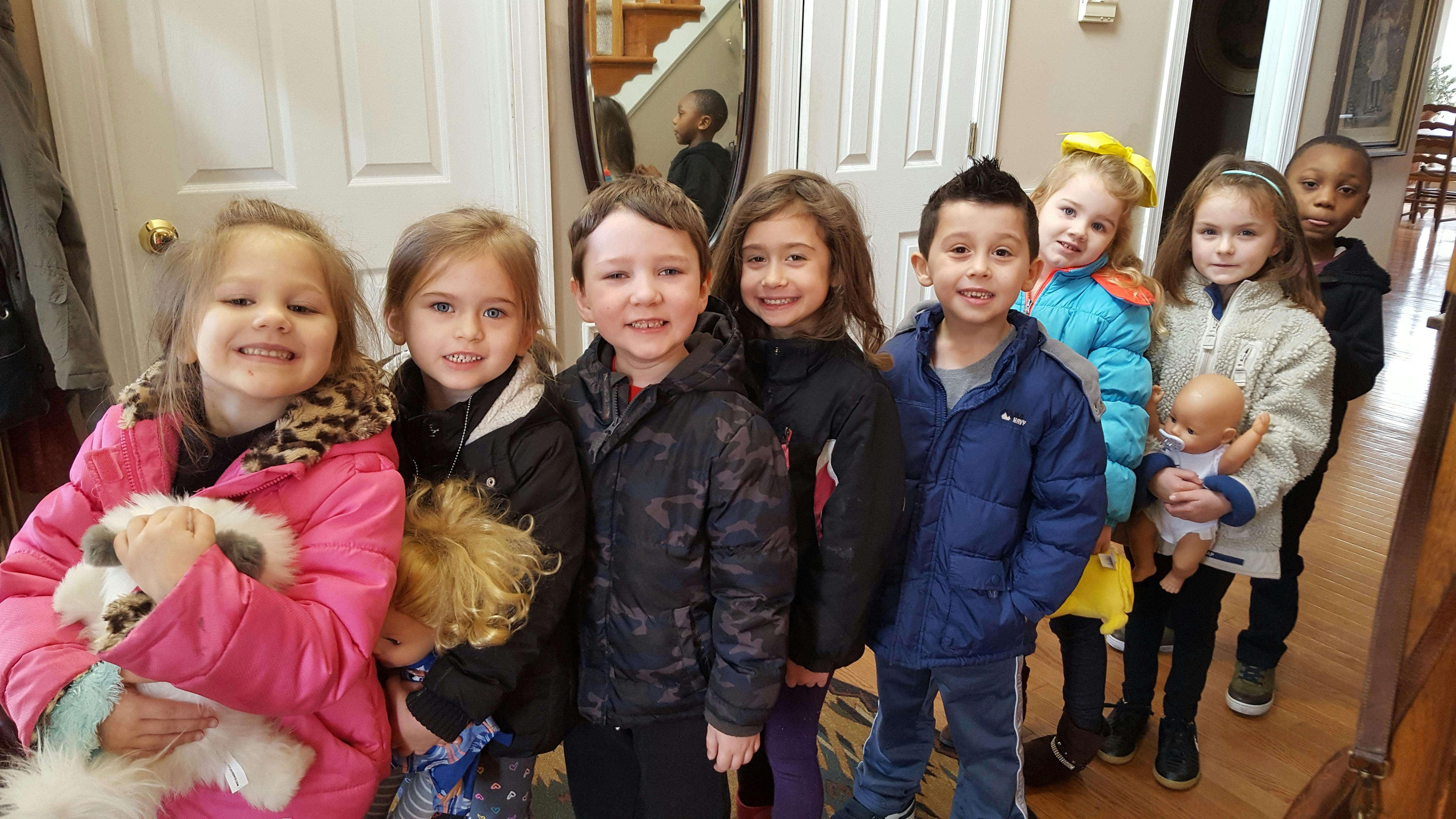 Group of children standing in a line
