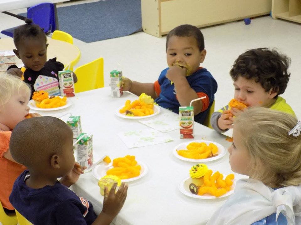 Children eating at a table