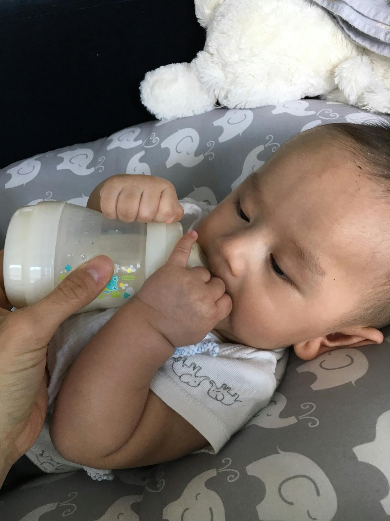 putting cereal in baby bottle at 3 months
