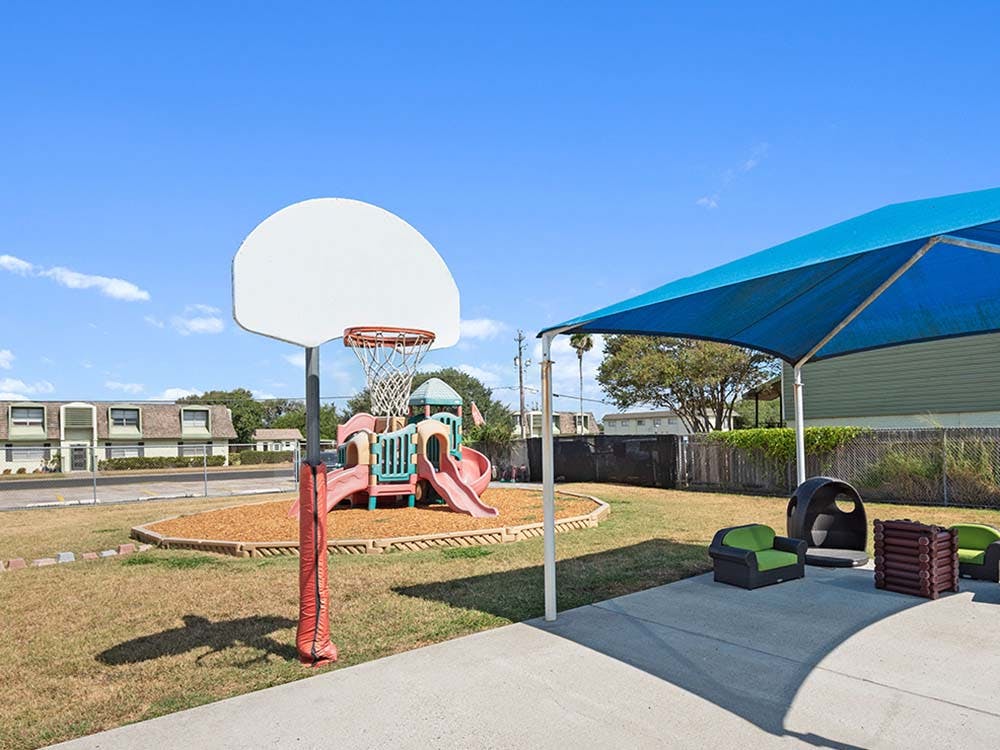 Basketball hoop on a playground