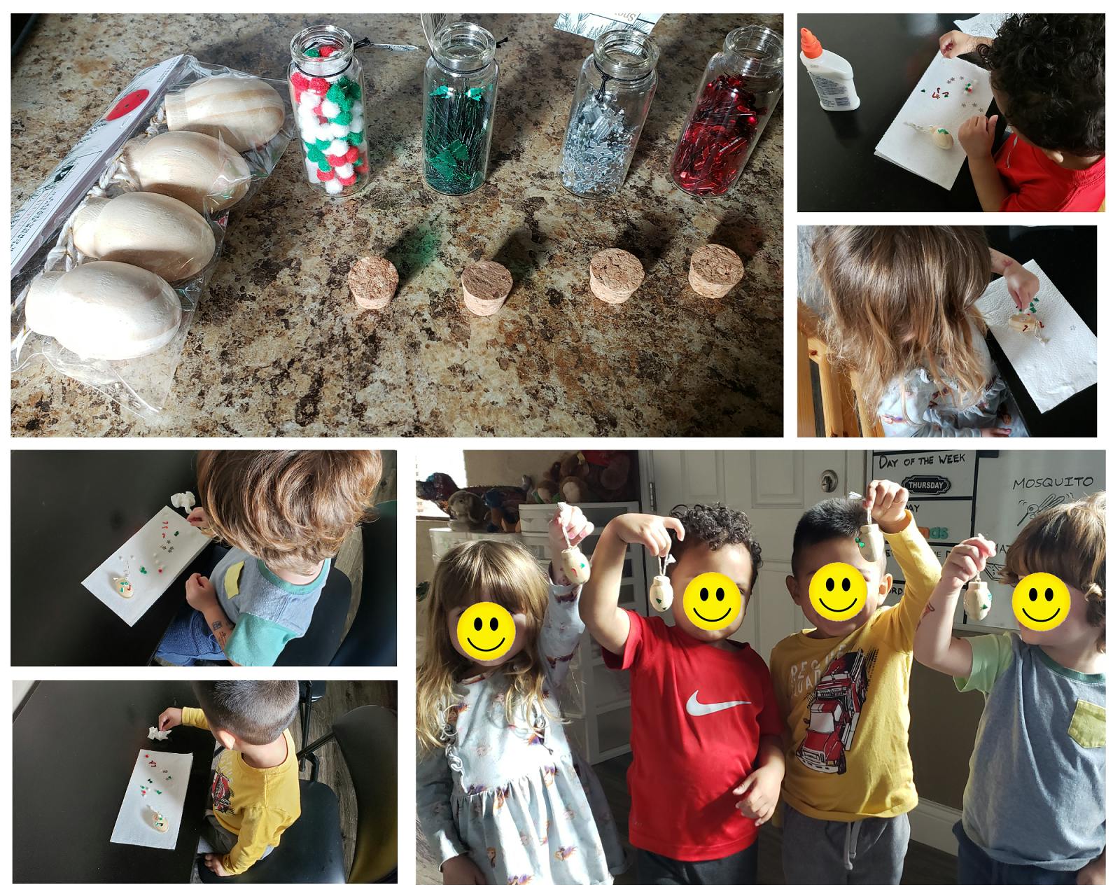 Collage of people crafting and materials for a craft project