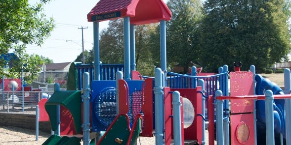 Colorful playground equipment