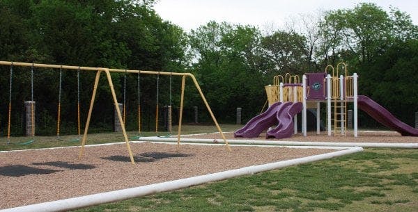 Playground with swings and slides
