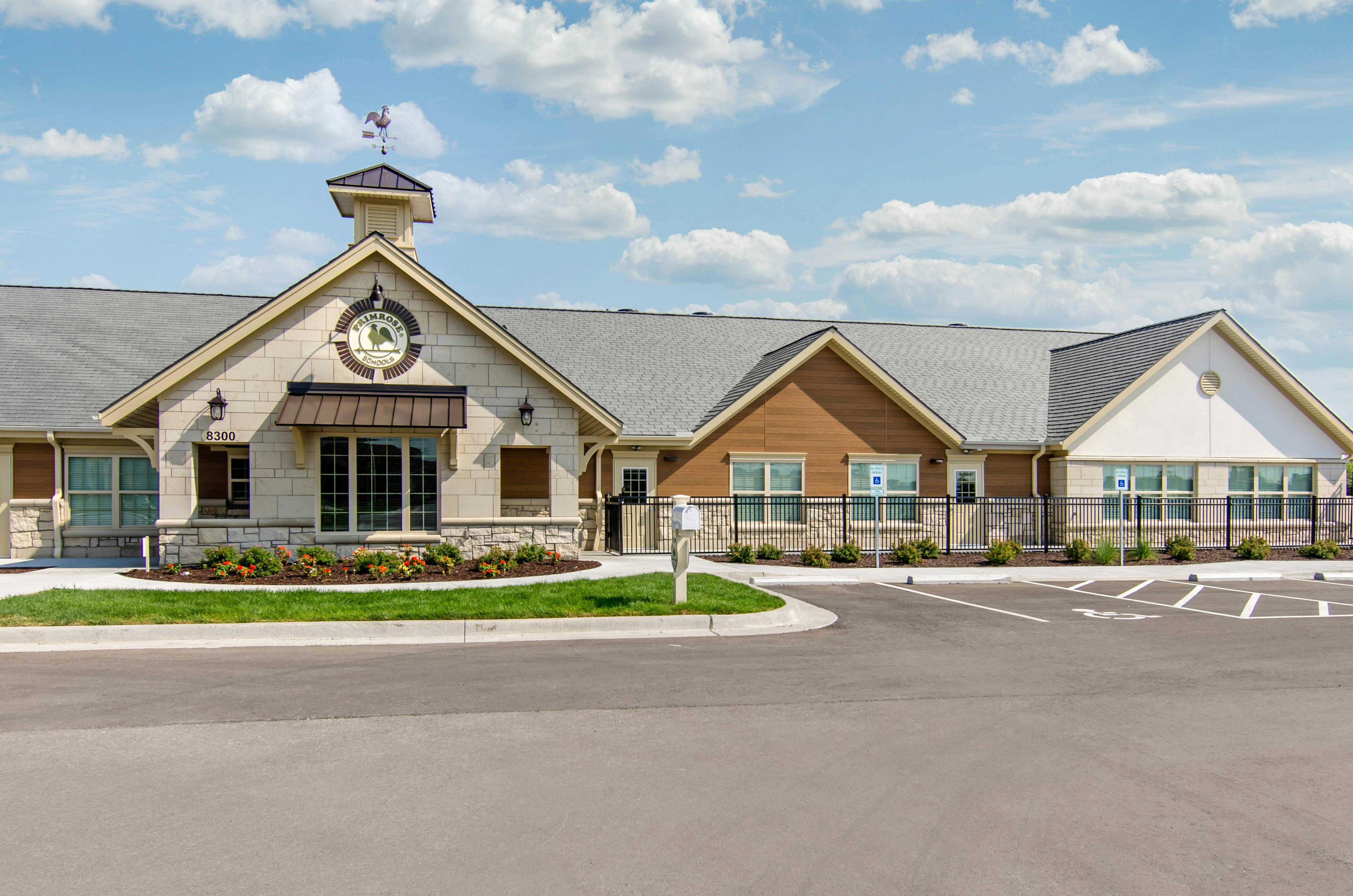 Exterior of Primrose Schools building with an empty parking lot
