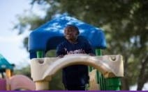 Person on a playground structure