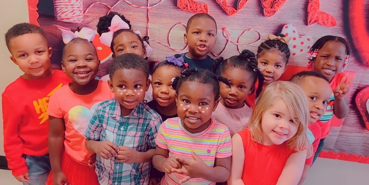 Group of children posing together