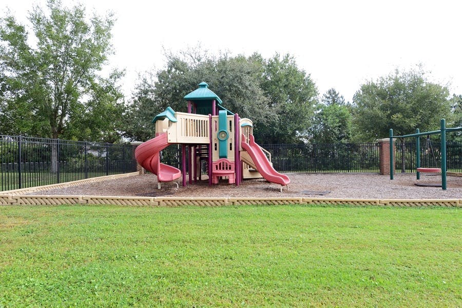 Playground with slides and swings