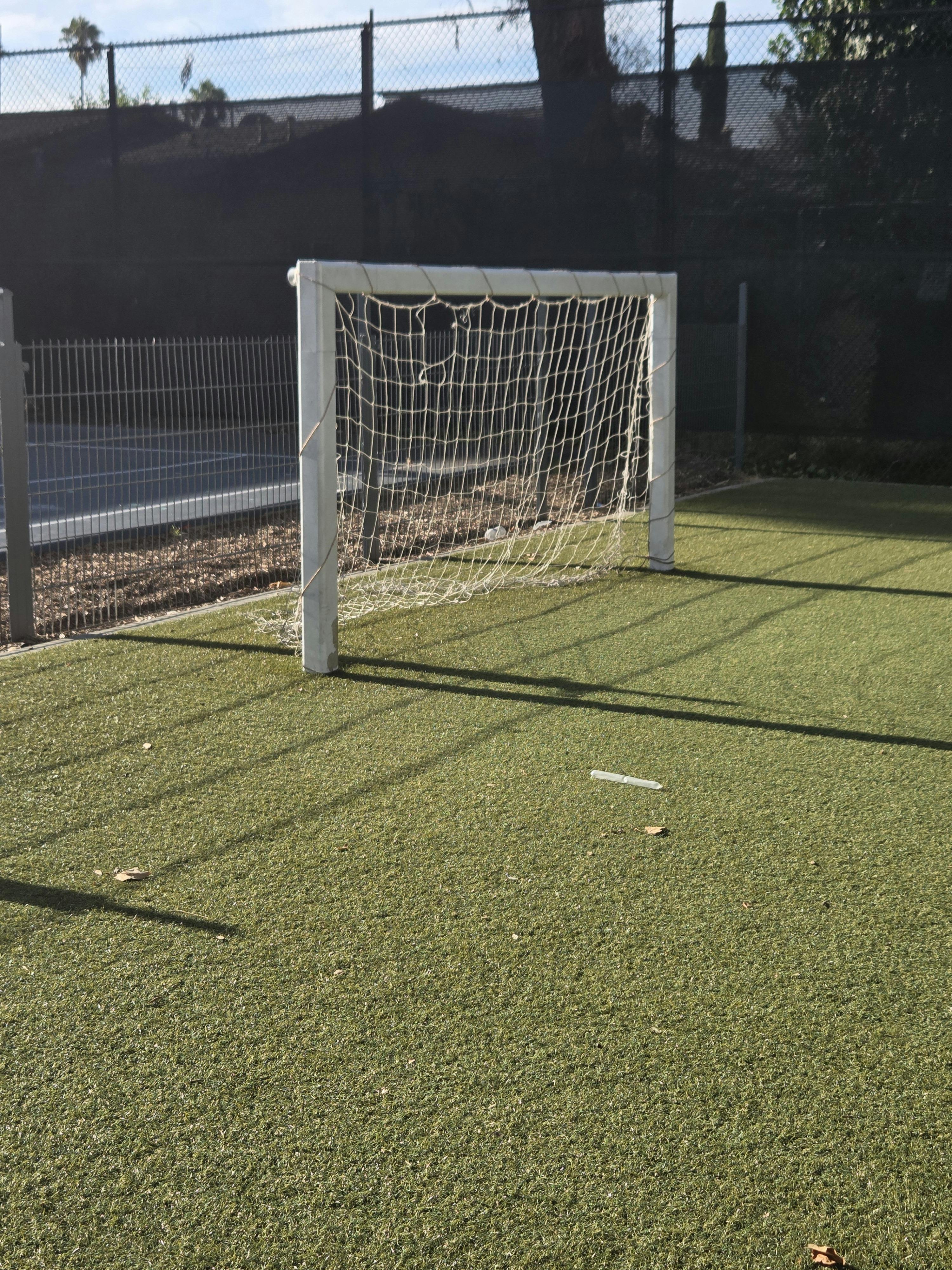 Soccer goal on a turf field
