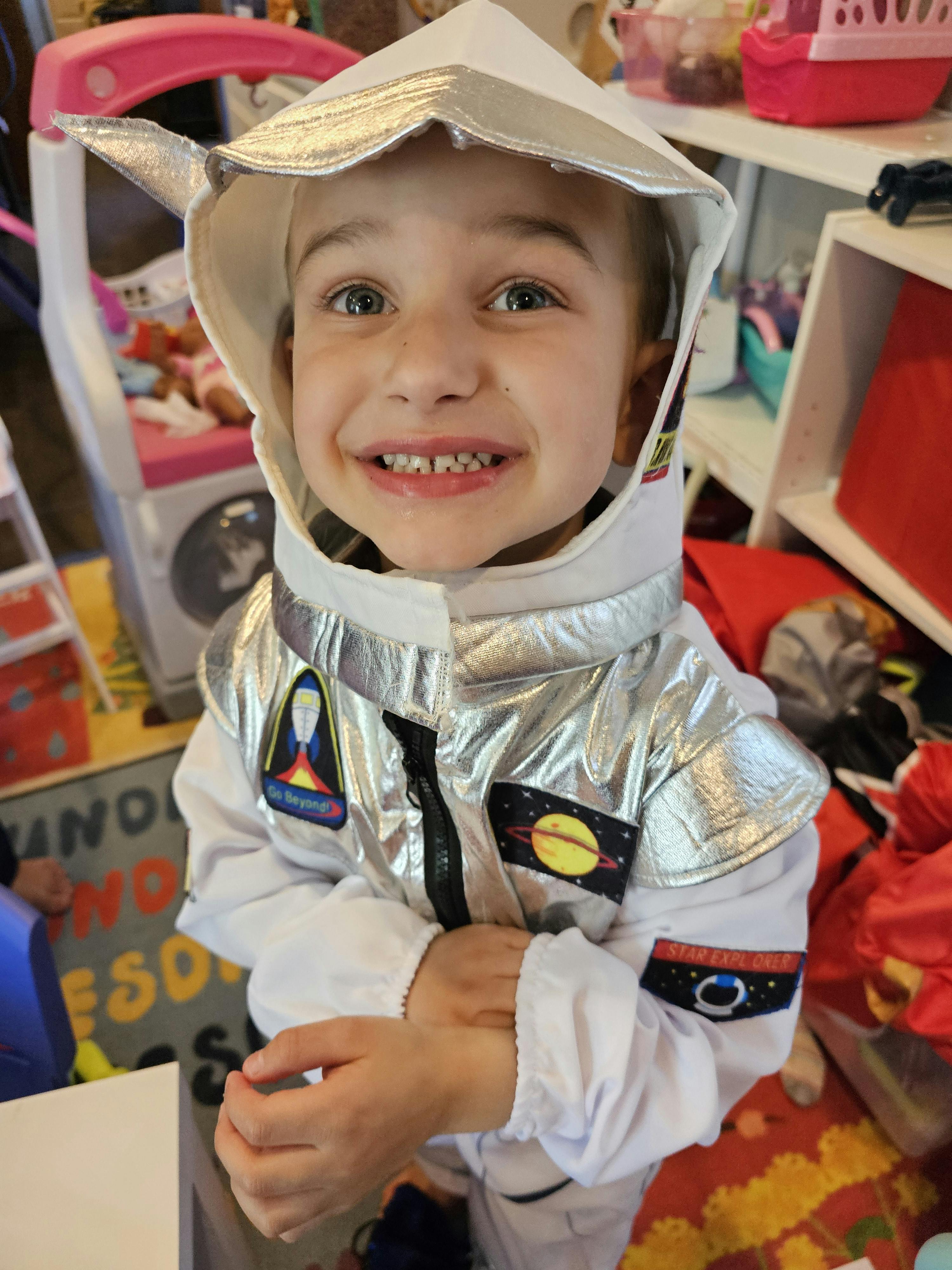 Child in an astronaut costume