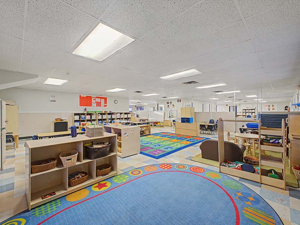Empty colorful children's classroom