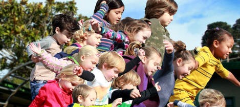 Group of children playing outdoors
